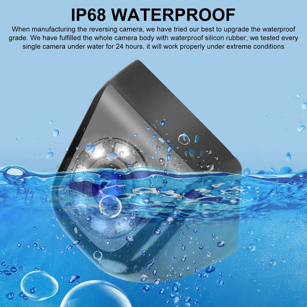 Night Vision Reverse Rear View Parking Waterproof HD 8LED Car Camera Backup 170°