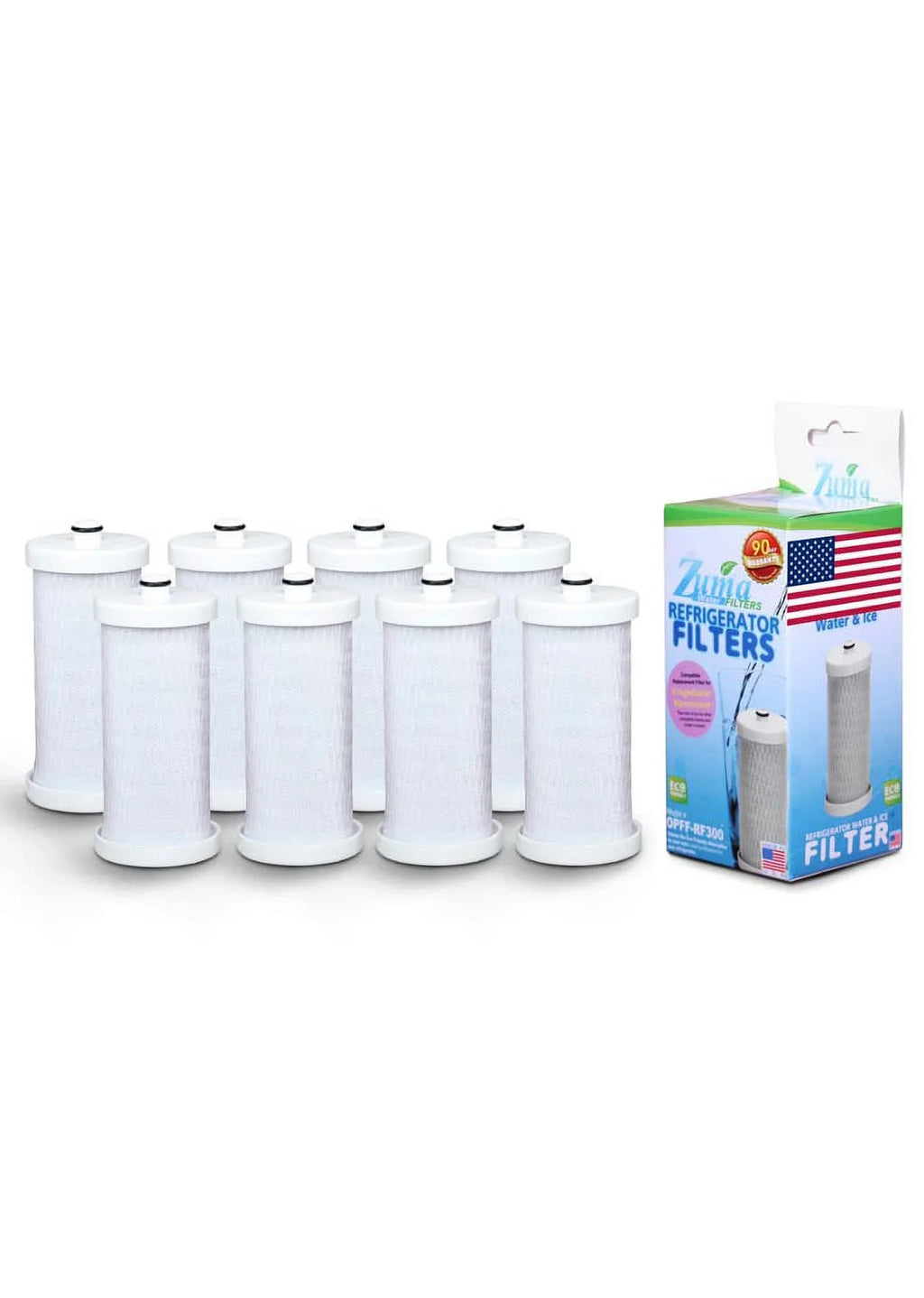 OPFF-RF300 Model in U.S.A. with Compatible Made - Ice Brand # ZUMA Frigidaire® and , 8 , Pack Filter , NGRG-2000 liquid -