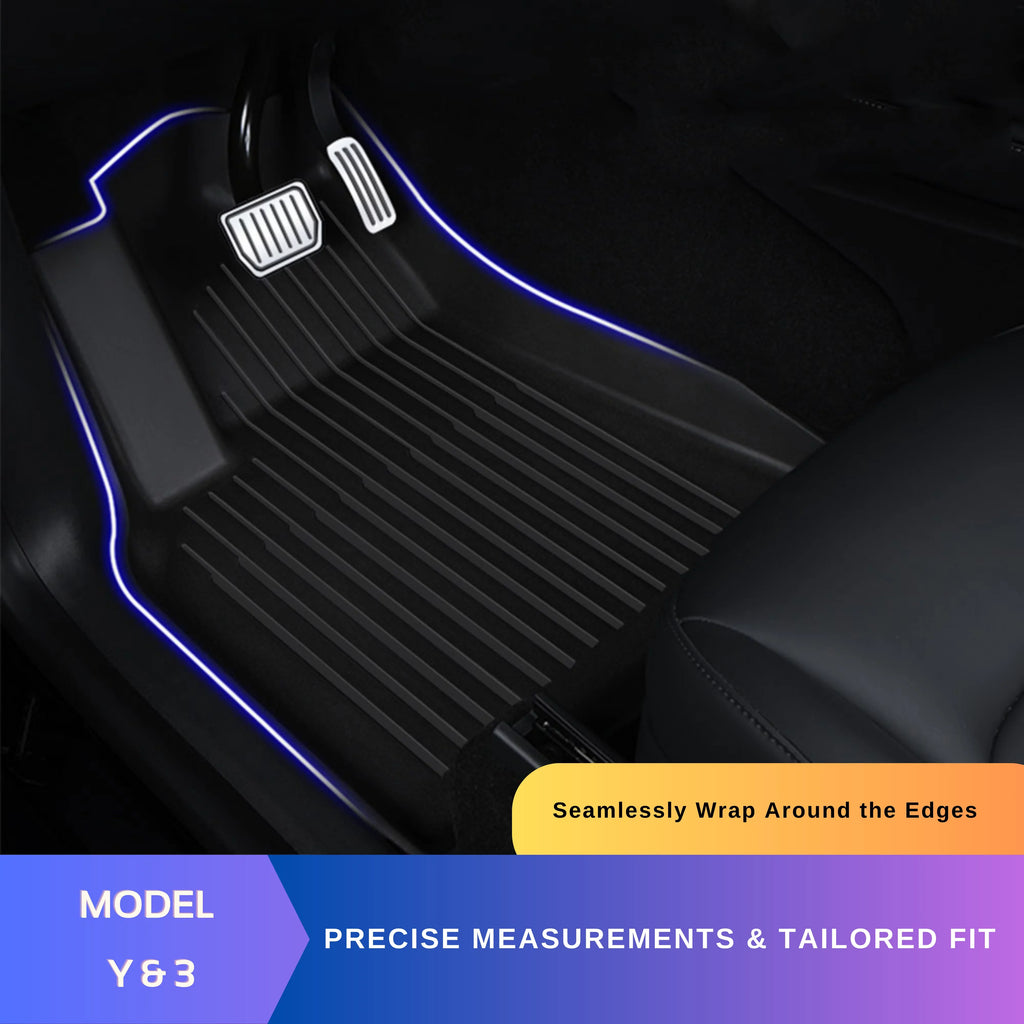 2020-2023 Model for 3-5-Seater Accessories All TPE Liner Floor Trunk BunnyBird Mat 6-Piece Cargo Tesla Car climate Mat