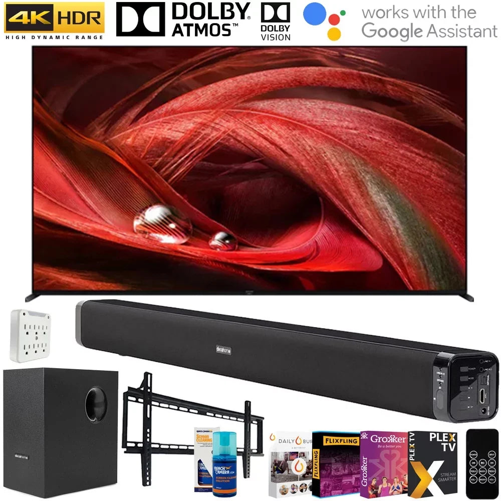 with TV Complete (KD75X80J) Mounting and Streaming Model) LED Ultra Plus Deco X80J Soundbar and Kit 4K HD XR85X95J for 85" Subwoofer X95J Full Smart (2021 Gear Array Bundle Series