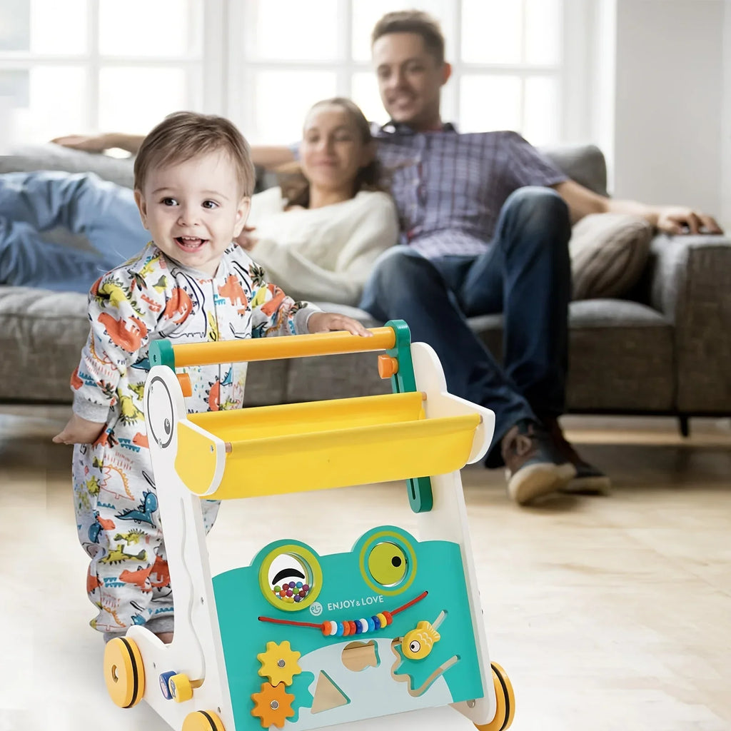 Activity Center Toy Baby Kids with for Boys Girls Multiple Infants Learning Wooden Baby Sorter Along Walker Xylophone Entertainment Walker Push Sit-to-Stand Shape Fishing Trolley Push Toddler