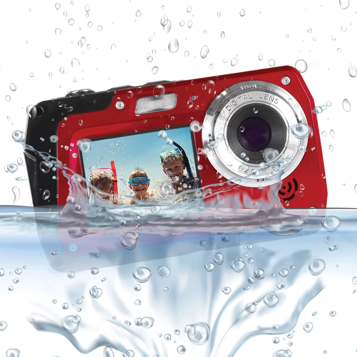 Camera, Red Minolta 48 Digital Waterproof MP