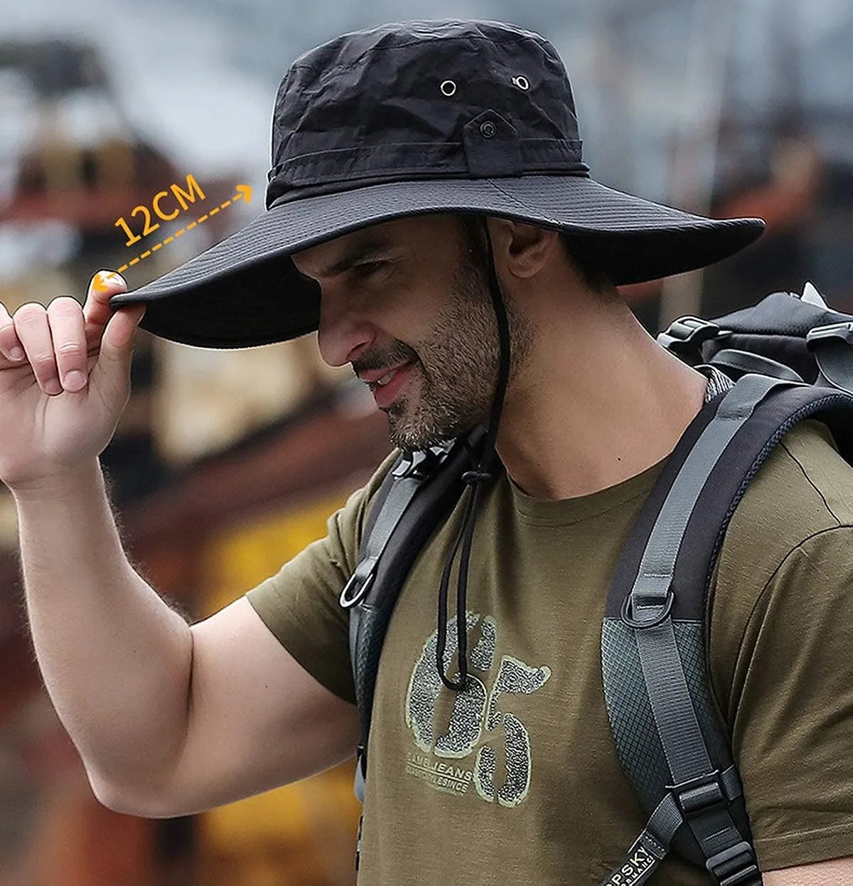 for UPF50+ Fishing Hat Cap Safari Boonie Camping Hiking for Men, Sun Wide Brim Super Gardening Hat Bucket