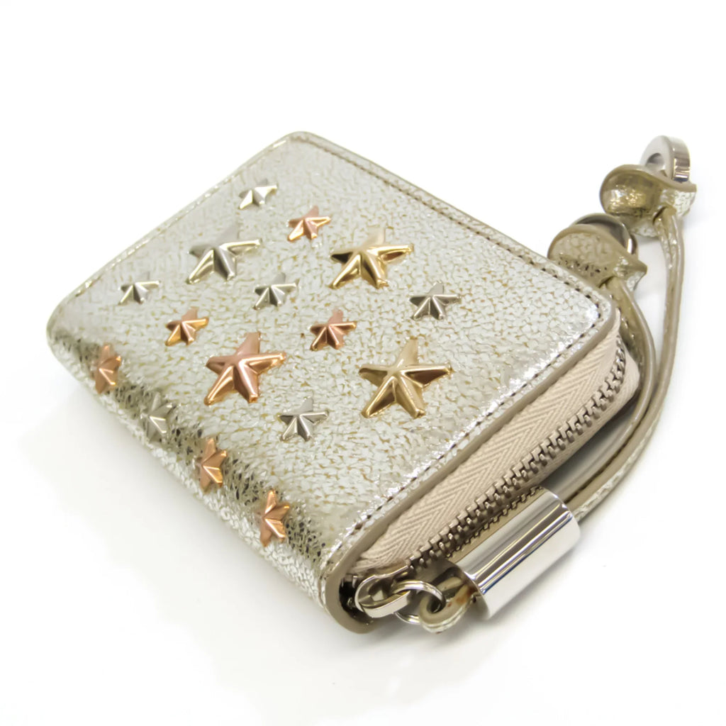(Good) Choo NELLIE Coin 163 Champagne Purse/coin GTA Women's Jimmy Case Gold Pre-Owned Leather