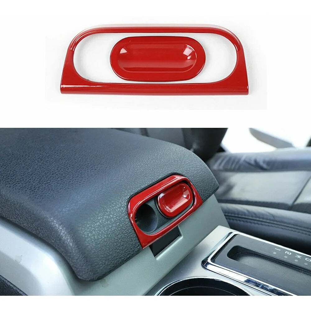 Box Center Console Armrest Cover Switch Accessories Red Teledu F150 Trim
