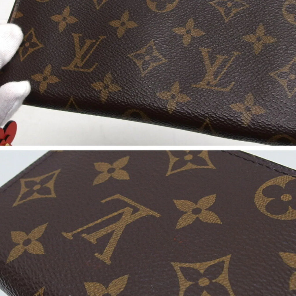 M62940 Pre-Owned Monogram Wallet Clemence (Good) Wallet Red Long