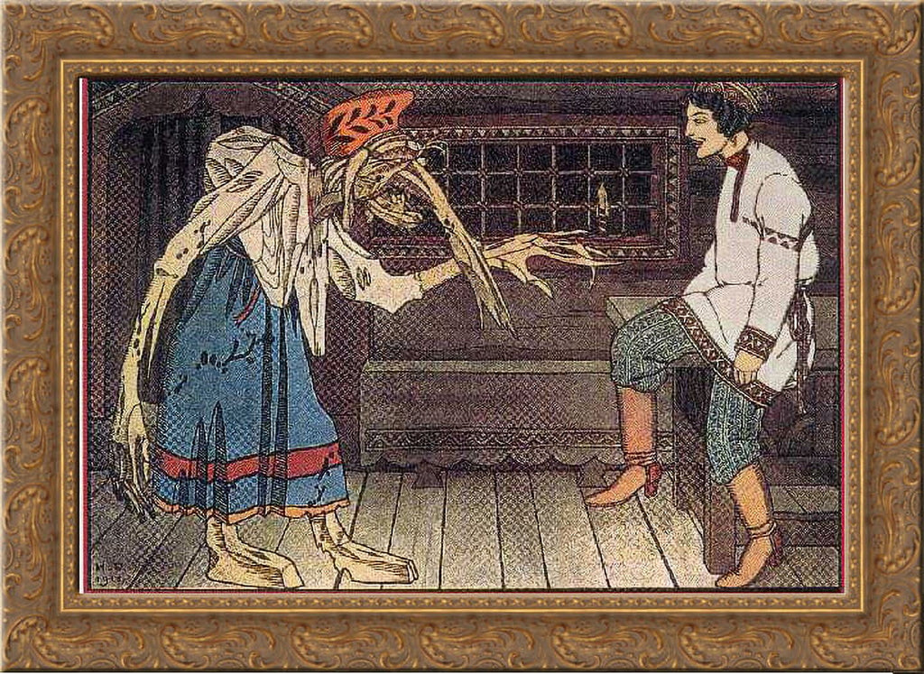 Wood the royal by Canvas Ivashko Bilibin for Art divah son Gold Ornate priest's 24x18 of and Ivan Framed tale Illustration three The