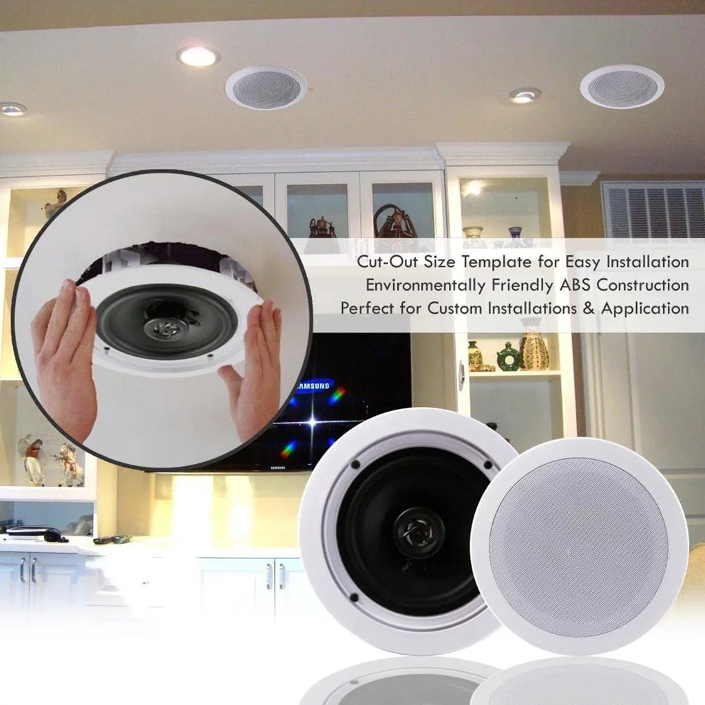 Pairs) System 6.5 Watt 2 Way Inch In Wall (4 Pyle PDIC1661RD Speaker Ceiling 200