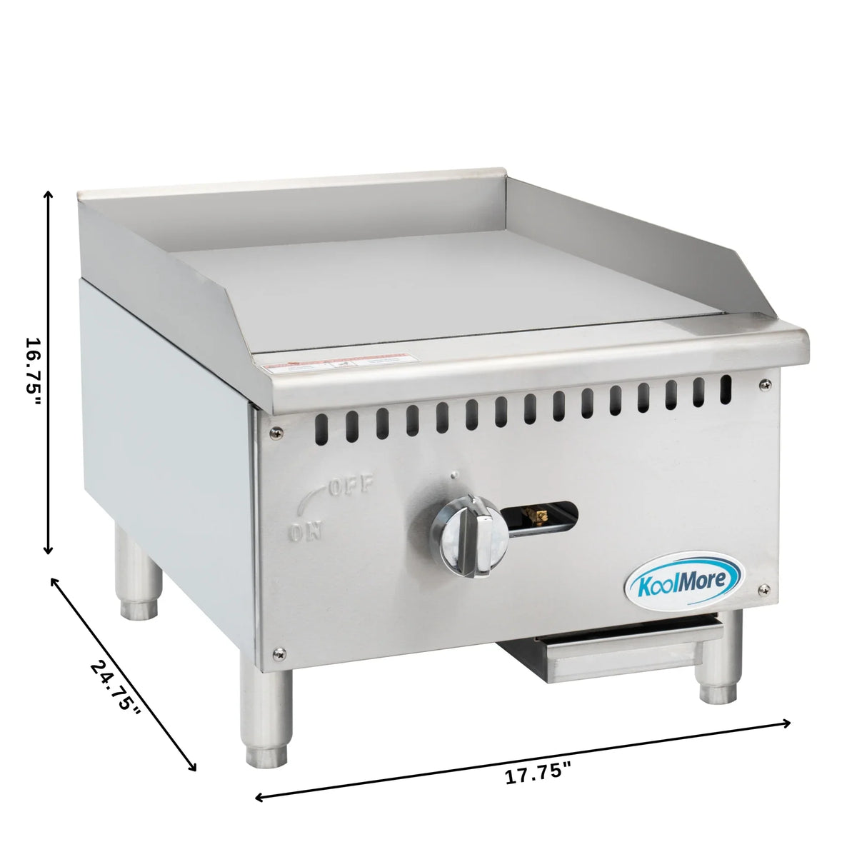 30,000 Griddle Gas BTU 18 in Natural in. Stainless-Steel 1-Burner with (KM-GG1-18M)