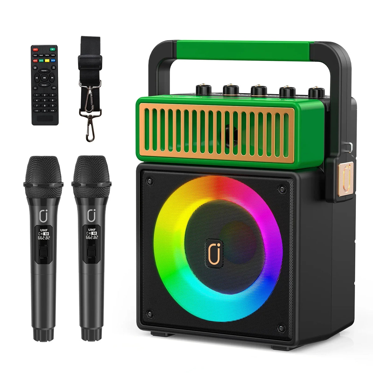 Home Machine with (MS73) Karaoke for Speaker 2 with JYX Microphones, Karaoke Light, Adult Karaoke Karaoke System, Bluetooth Wireless Machine Machine Singing and Mic
