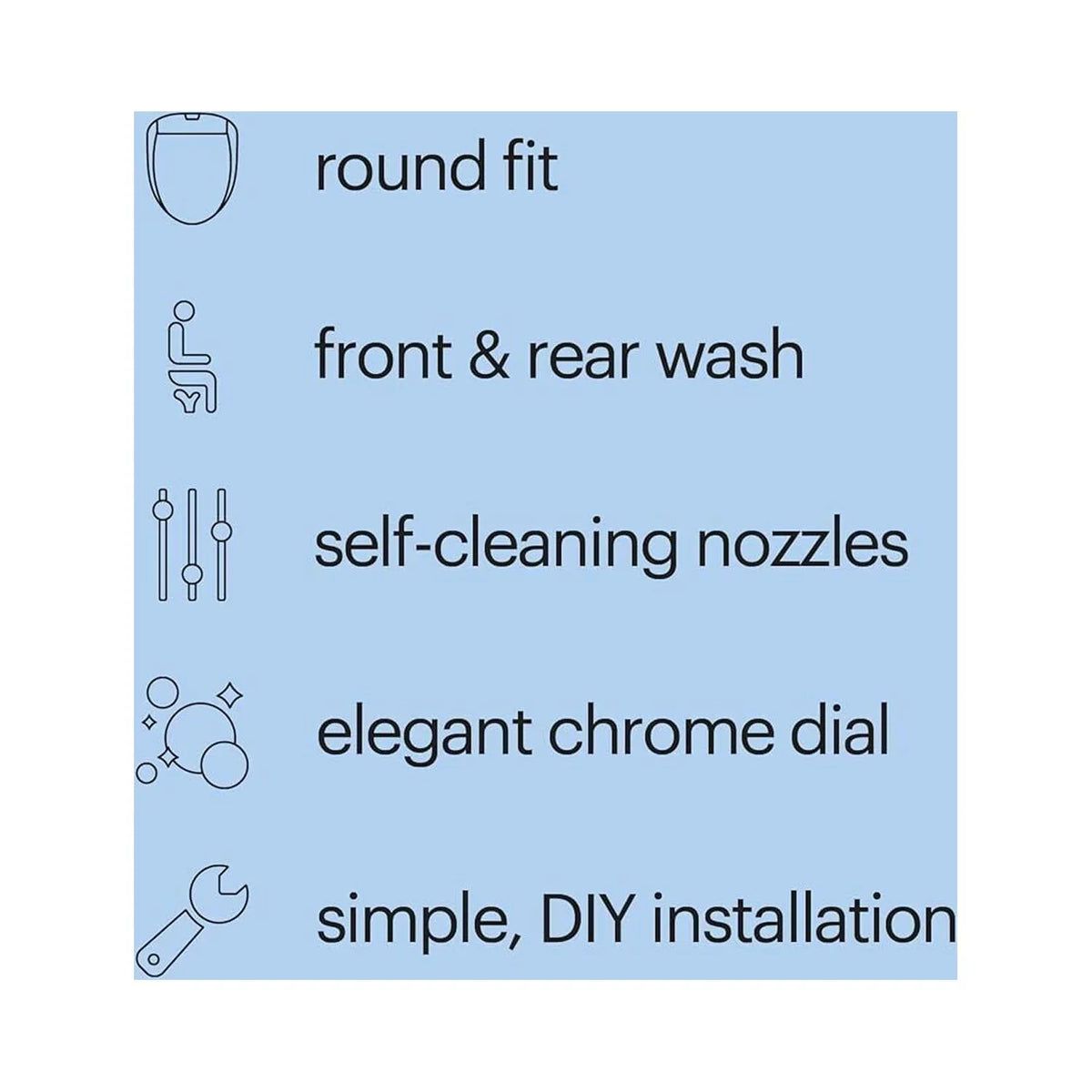Brondell White Round Bidet Ecoseat Swash System