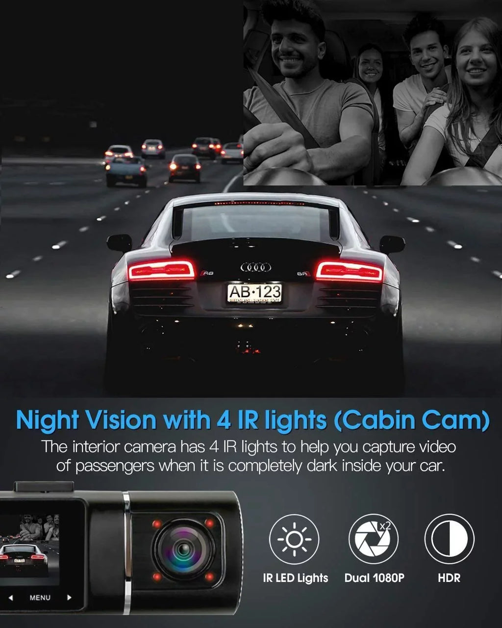 Card - FHD - Recording,WDR Night Inside J05 32GB Mode,G-Sensor,Loop 170°/140° Abask Dual and With Dashcam Front With Angle Vision,Parking 1080P