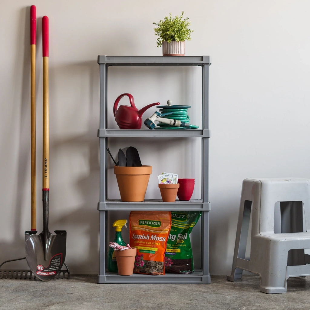 Shelf lb. USA Plastic Capacity, 4-Tier Gray Elephant IRIS Total Storage Rack 160 with