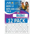 AIR. Filter Furnace USA 9 12 & - Comparable WICKED 1500 in Pack FILTERS AIRX MPR MERV 18x20x1 Rating, FPR 2200 CLEAN Filters 13 - to Air by Made of