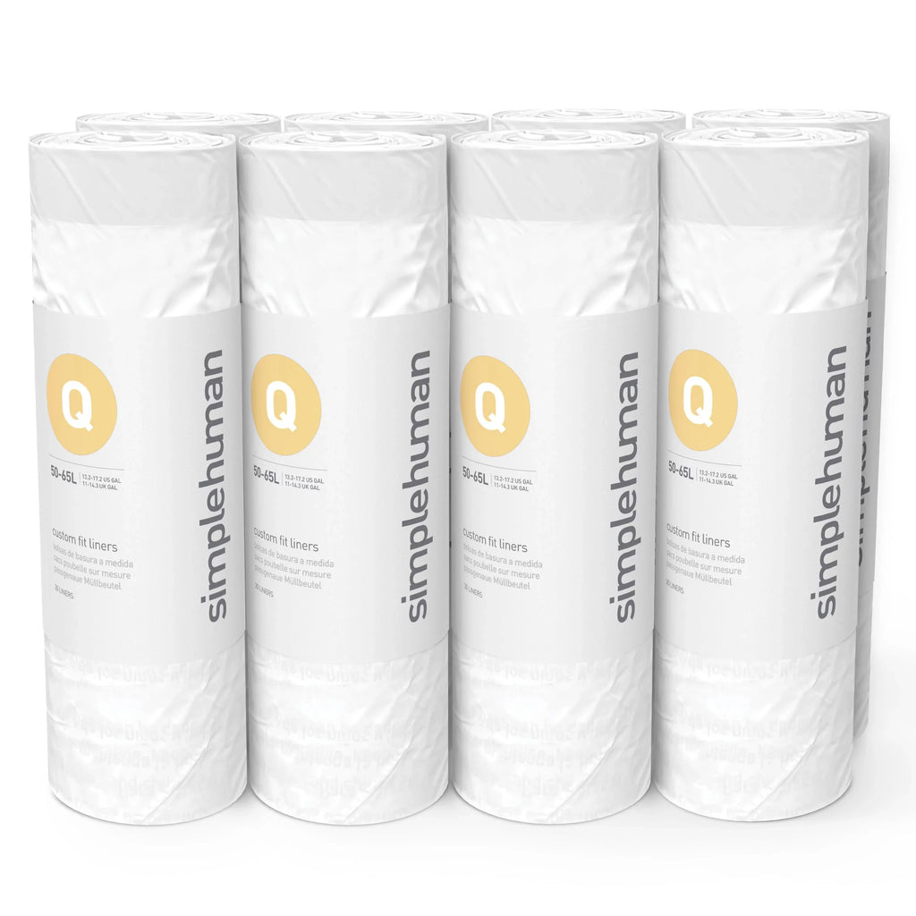 240 Gallon, White 13-17 Bags, Roll Q Custom / Fit Pack, Code 50-65 Trash simplehuman Drawstring Liter