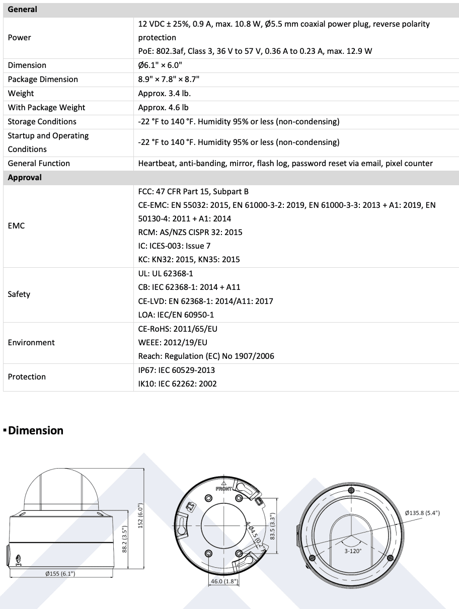 IP Dome 4MP 24/7 VF Color with Smart Camera LTS CMIP7C43W-SDZ WDR Ai Mic Motorized LTCMIP7C43W-SDZ