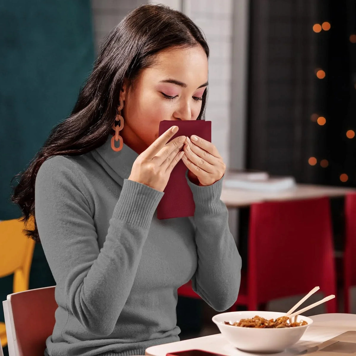 Burgundy Reusable Napkins Table Blend Parties Pack, Kitchen and 18x18 Dinner Cotton Event Washable and Restaurant, Cloth Burgundy Lunch, [12 Hotel, Inch] 18x18 Inch for Utopia Napkins Weddings,