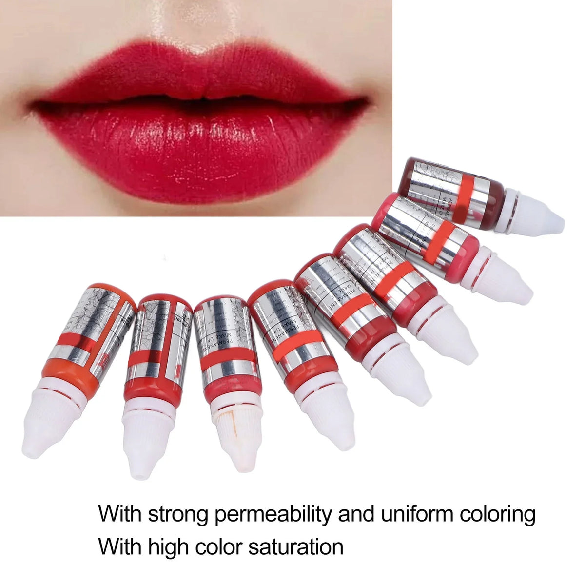 Microblading Color Ink Permanent 8pcs Tattoo Semi Lip Pigment 120ml Makeup