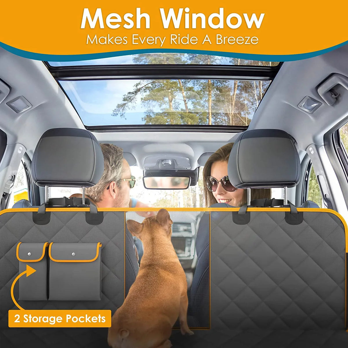 Scratchproof Hammock Front Belt & Seat PAWBEE Dog – for Cover for Trucks Dogs Seat Seat Mesh with Covers Car Window & Nonslip Seat Waterproof with Cars SUV, Car – – for Bonus Dog Covers Car Dogs Car