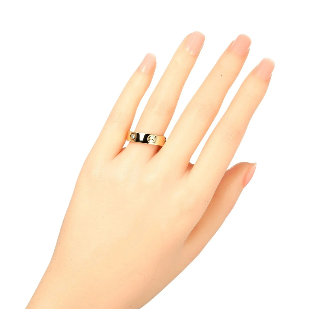 ring, gold, K18 dimension diamond, yellow approx. I132124019 3P, Cartier 8.67g, Love half 15 (Good) Pre-Owned