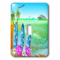 jet Toggle and Hawaiian 3dRose beach, cruise surfboards, fun ship - Single Switch a art