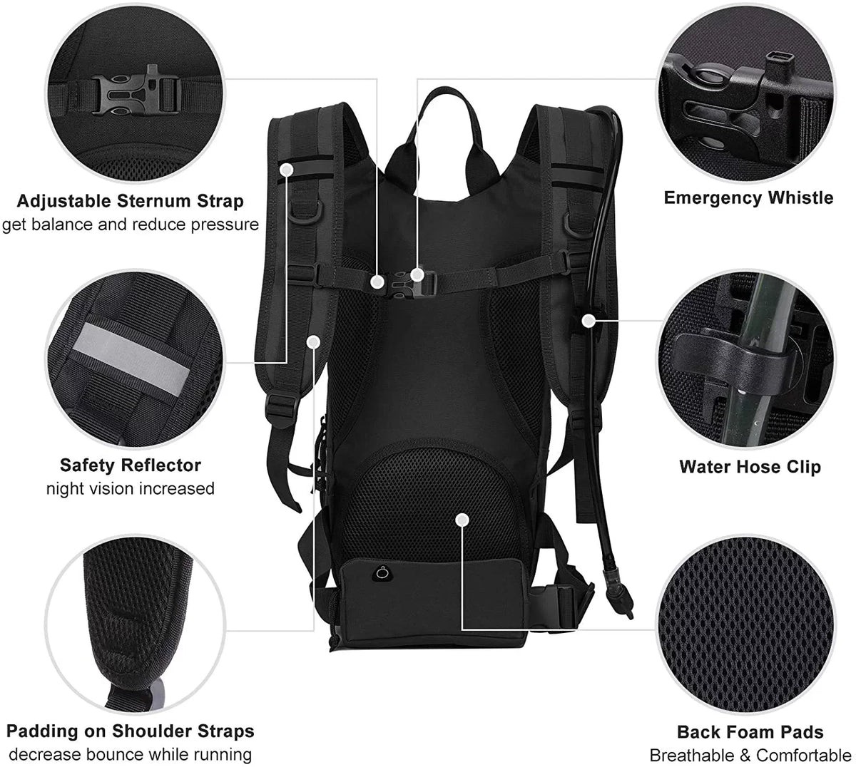 with Free liquid Running BPA Military Biking for 2L Bag Bladder, Pack Men Backpack Hiking Fits Thermal Daypack Tactical Adjustable Waist liquid Hydration Cycling Pocket liquid Insulation, Women SKL