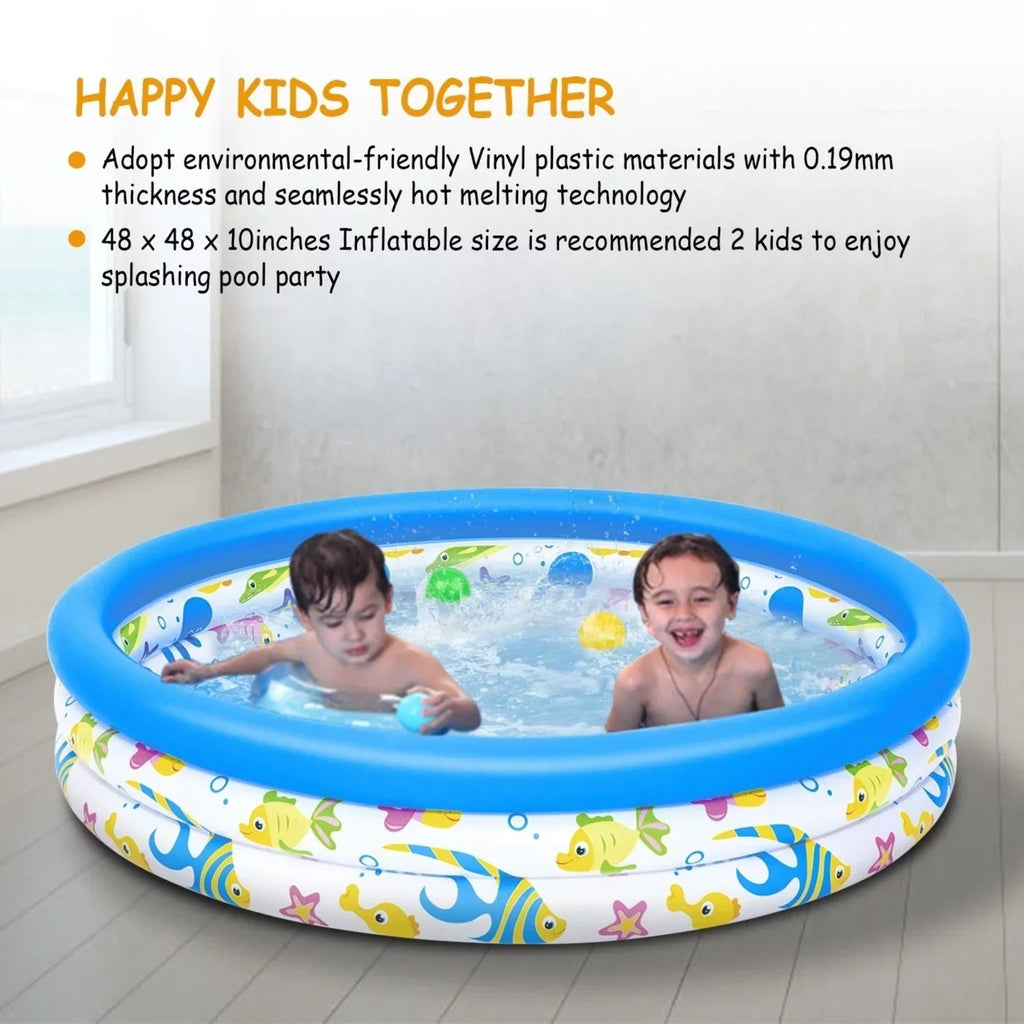 Up Pool Pool Pool Foldable 2 Center For Swim Blow Ball Swimming Inflatable Kids 48x10In Family