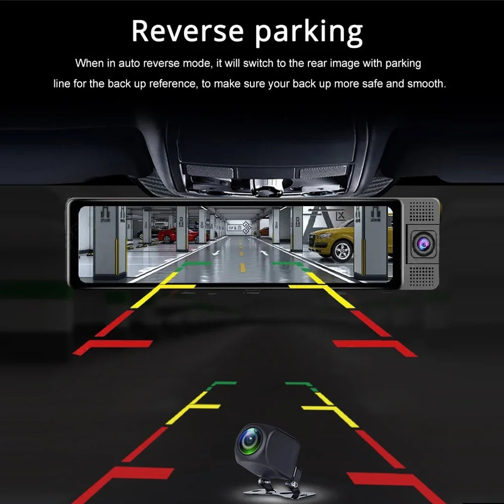Camcorder, Recorder Safety Camera, Wide Dcenta Angle Car Dashcam Clear Auto Recorder, Rearview Mirror