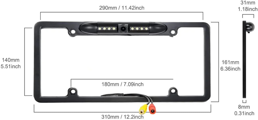 Plate Frame XAV-AX150 Black Backup License for Camera Rearview