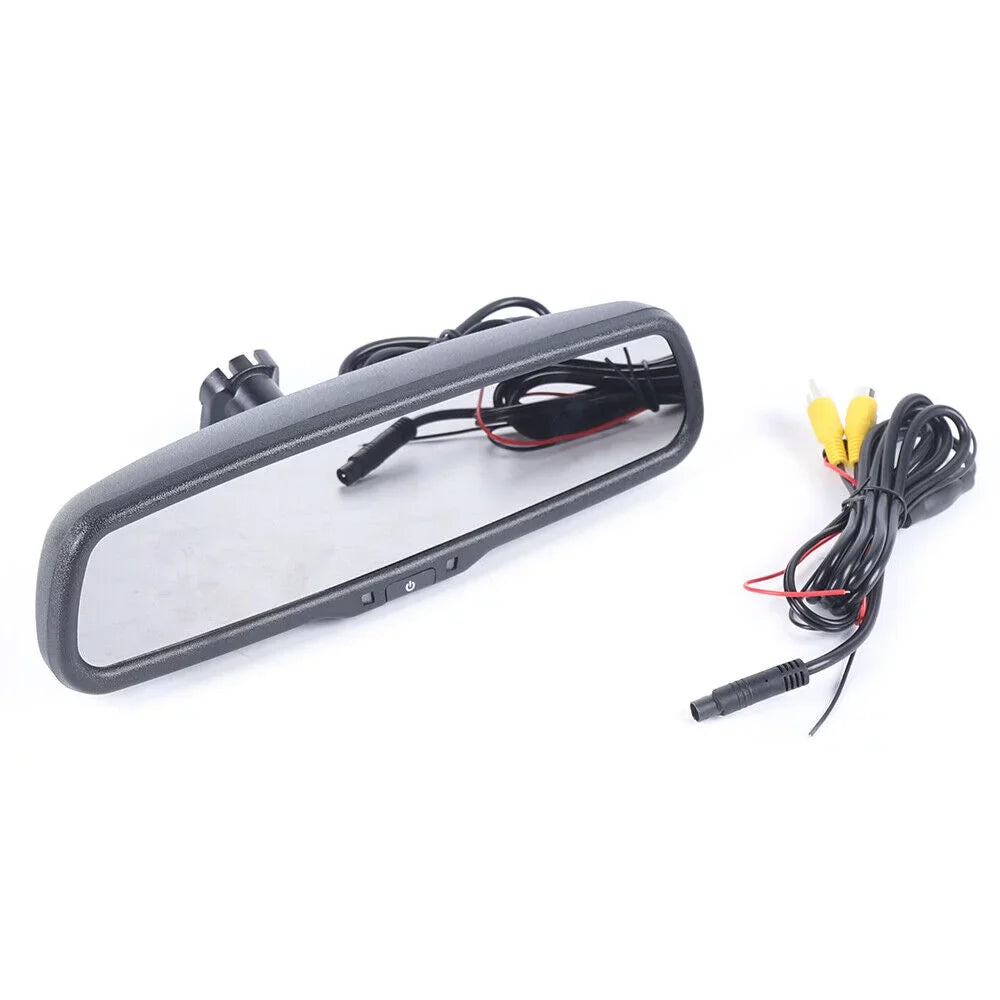 Vision View Mirror with Car System Night Backup Reverse Bracket Camera Rear 4.3" Monitor