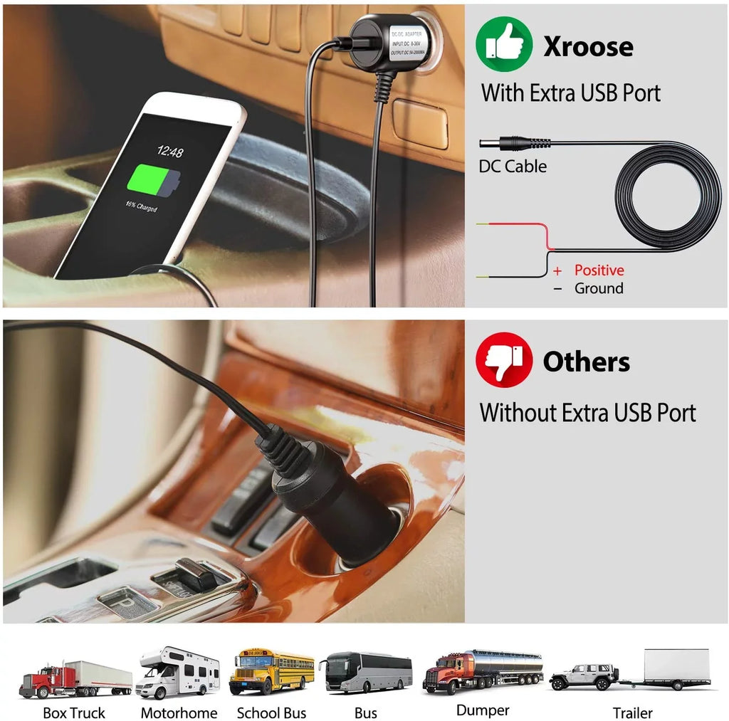 View Monitor Front IP69 Monitor, Camera Trailer Built-in FHD Rear RV for Truck 9" Side System Signal Xroose + WX4 Camper, Stable Bus Recorder Backup Extra Wireless Camera w/ 1080P Reversing Motorhome