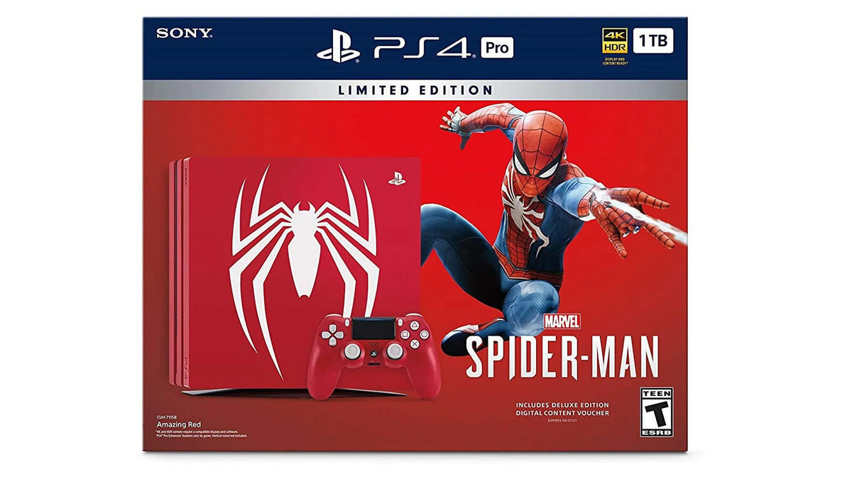 1TB Red Console Edition 3003194 - PlayStation Spider-Man Restored Pro Limited (Refurbished) Marvel's 4