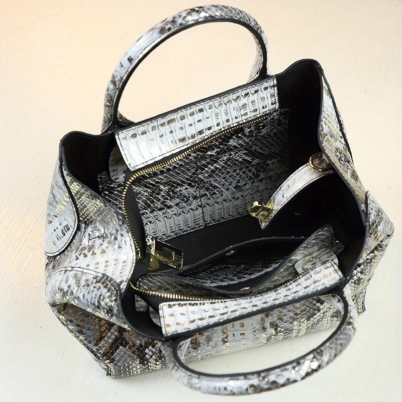 For design Bag 2024 Lady‘s Women Vintage PU Shoulder MICHROE Versatile Fashionable Satchel Bucket Leather Crossbody Bag Handbag