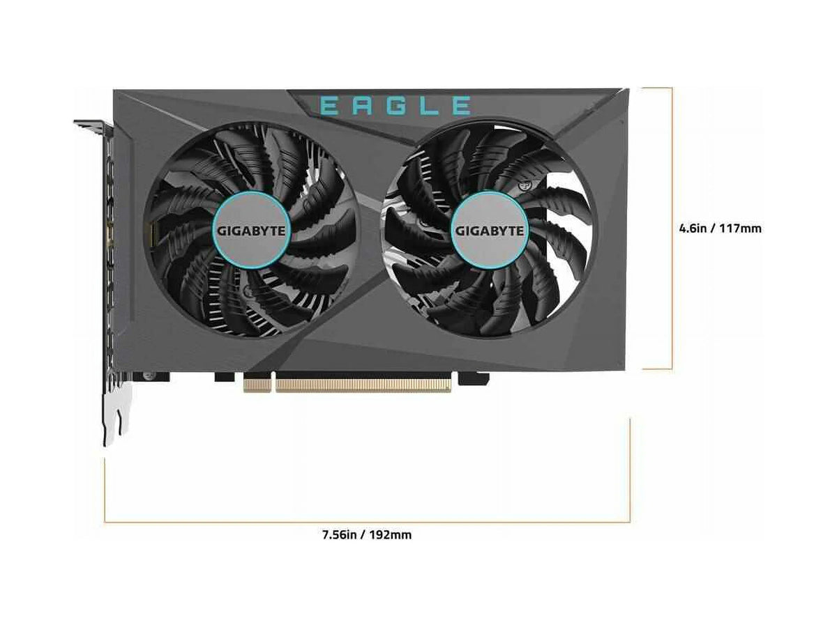 GIGABYTE Video Graphics Card GV-N3050EAGLE GDDR6, WINDFORCE GDDR6 GeForce OC Card, Fans, OC-6GD 6G 3050 2x RTX 6GB EAGLE 96-bit