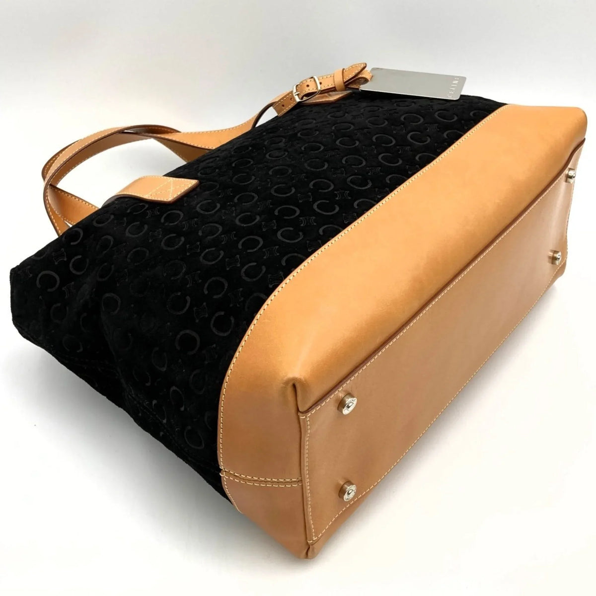 black Pre-Owned macadam 1 CELINE handbag C fashion bag MC00 suede tote (Good) leather USED ladies