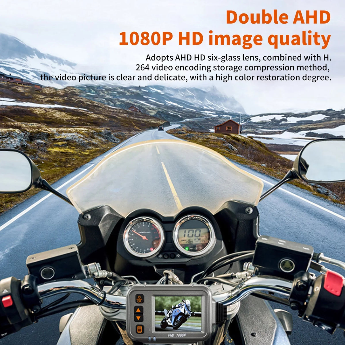 Body 1080p Waterproof Dash 32G Full ,120° With Motorbike After Recording Camera Night Timed Dual Walmeck storage Cam,WiFi Flameout Wide Motorcycle card Angle,Parking Monitoring, Vision