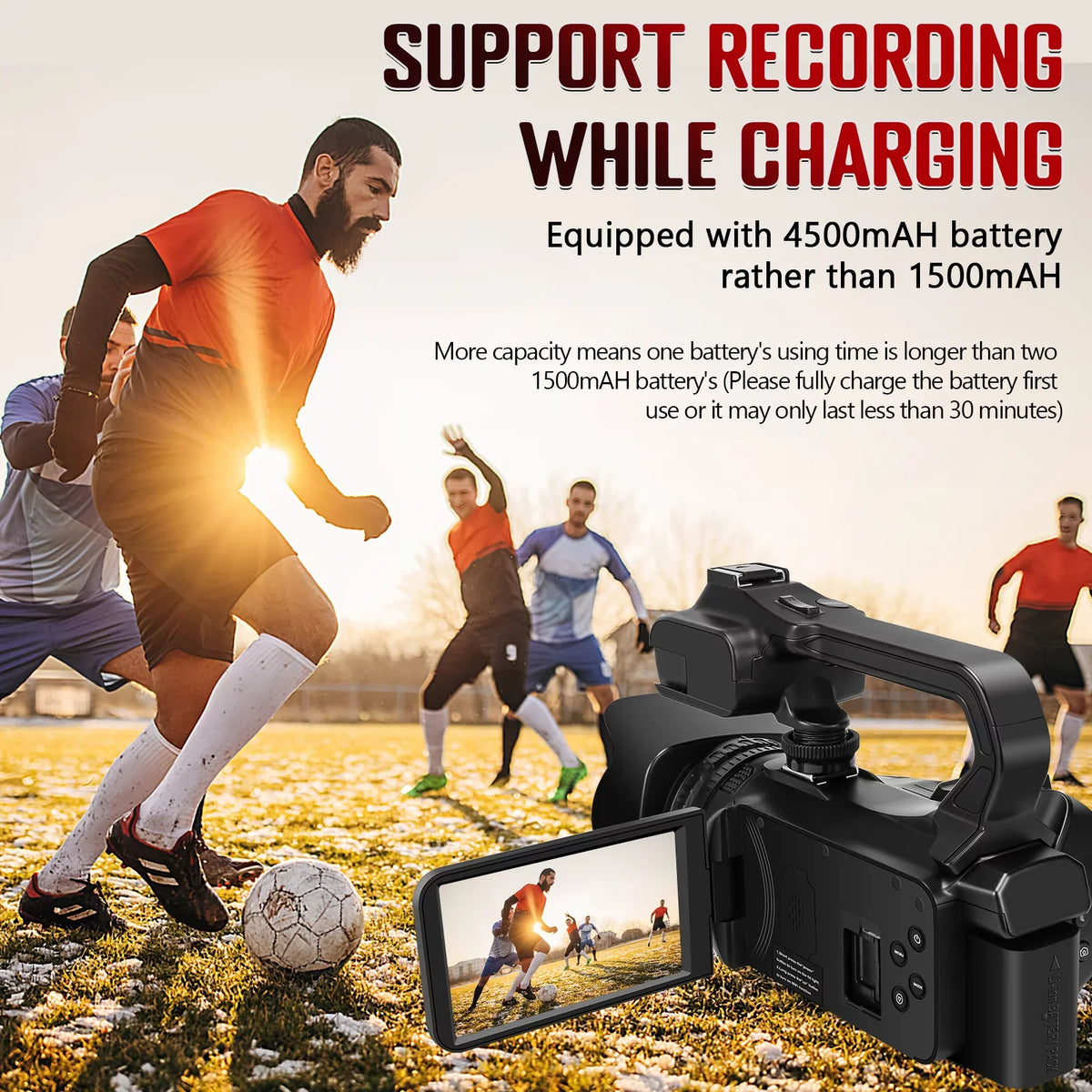 Camera Remote 4K MARVUE Control Camera Charger, 64G Video Microphone, Auto Touch Screen 4.0" 64MP 60FPS,HD Handhold Zoom Digital Card, Stabilizer, Camcorder SD 18X Vlogging with Focus