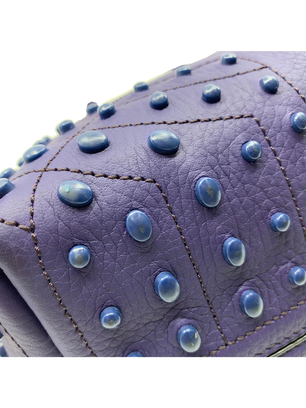 XBWAMRFT301MACL-411 Wave Violet Soft Satchel Tod's Gommini Tote New
