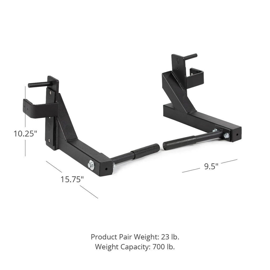 Fitness Dip Bars, Titan Mounted 3” Capacity, Tubular design X-3 880 Steel Dip X Rack Attachment, Series Fits J-Hook LB 3”