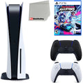 Disc Cleaning Black PS5 Controller, Playstation Bundle Cloth Disc) Microfiber and Version ( Allstars 5 Destruction Midnight with Extra