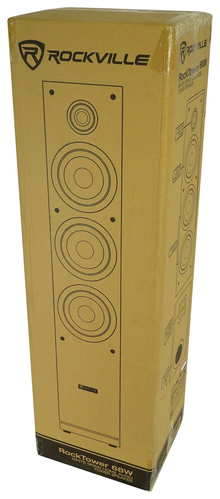Home Tower Audio 8 Ohm (2) 68W Passive White Rockville RockTower Speakers