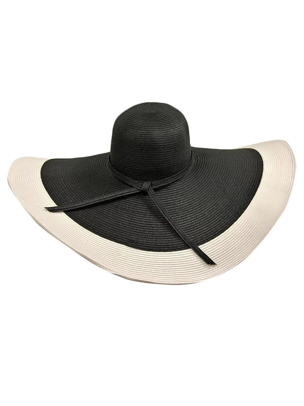 With Floppy Hat Black Brim & Wide White