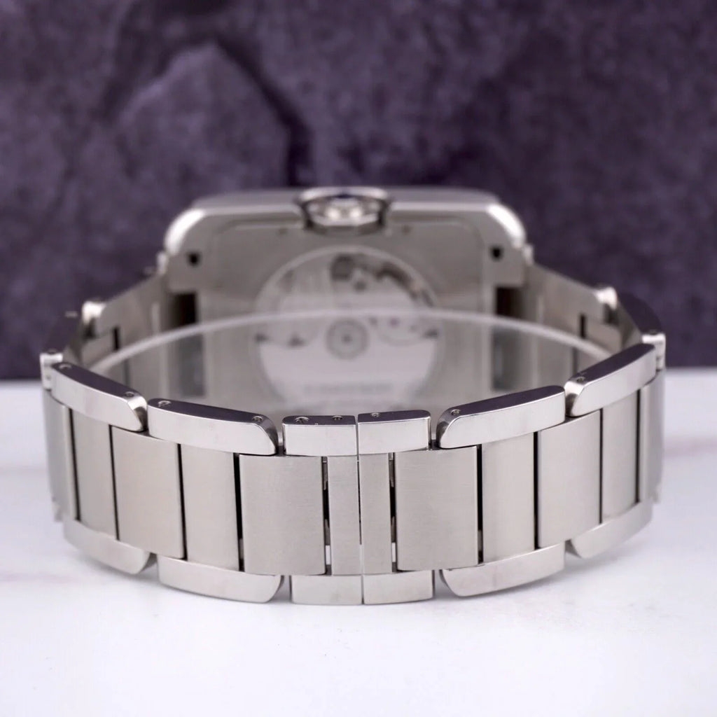 3507 Tank by Dial Watch Cartier 49mm Silver Mens Stainless Anglaise 37mm Steel