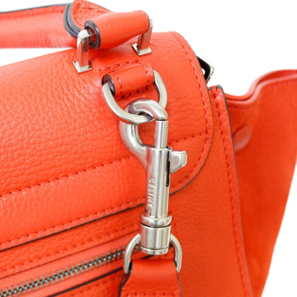 Orange (Fair) CELINE Pre-Owned Leather Celine Women's Trapeze Handbag