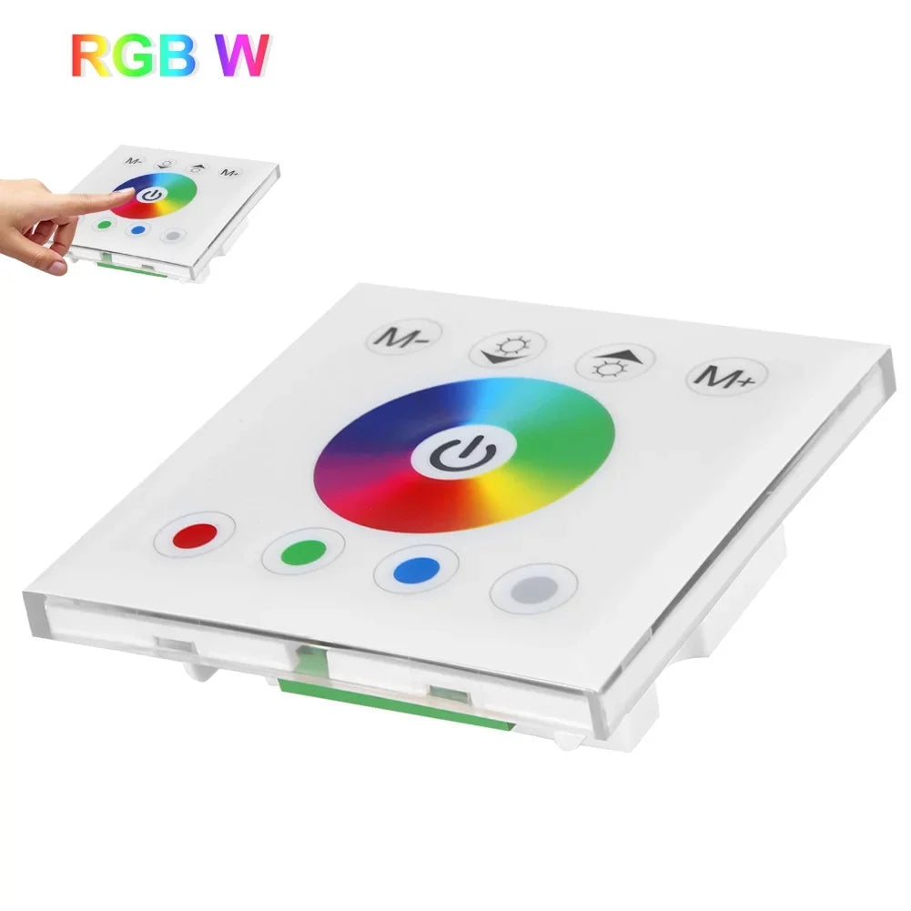 Switch Touch Touch RGBW Light(Black/White) Controller Controller, LED Panel Mounted Wall Panel, Wincal Touch LED Strip Dimmer for Panel Colorful Wall-Mounted