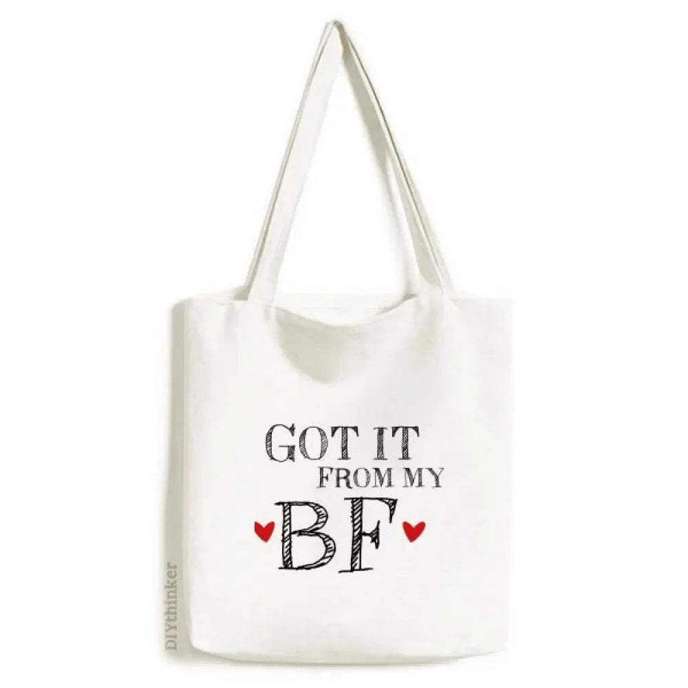 From Got Shopping Valentine's Satchel Bag BF Casual Day It Tote Handbag GF Canvas My