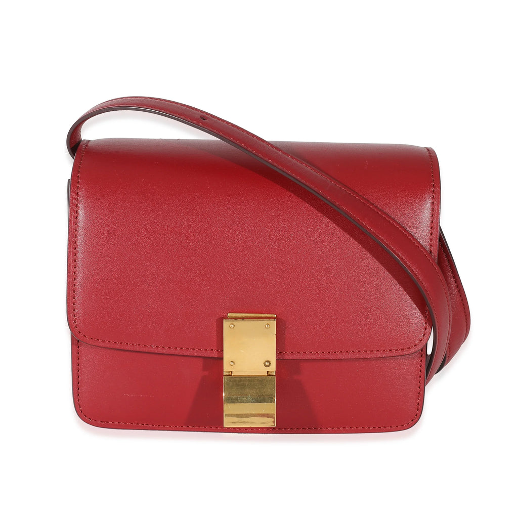 Small Celine Pre-Owned Classic Calfskin Smooth Red Bag Box