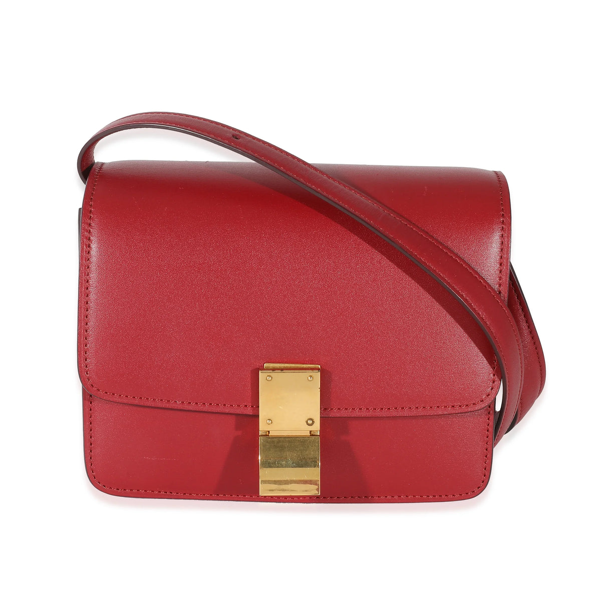 Small Celine Pre-Owned Classic Calfskin Smooth Red Bag Box