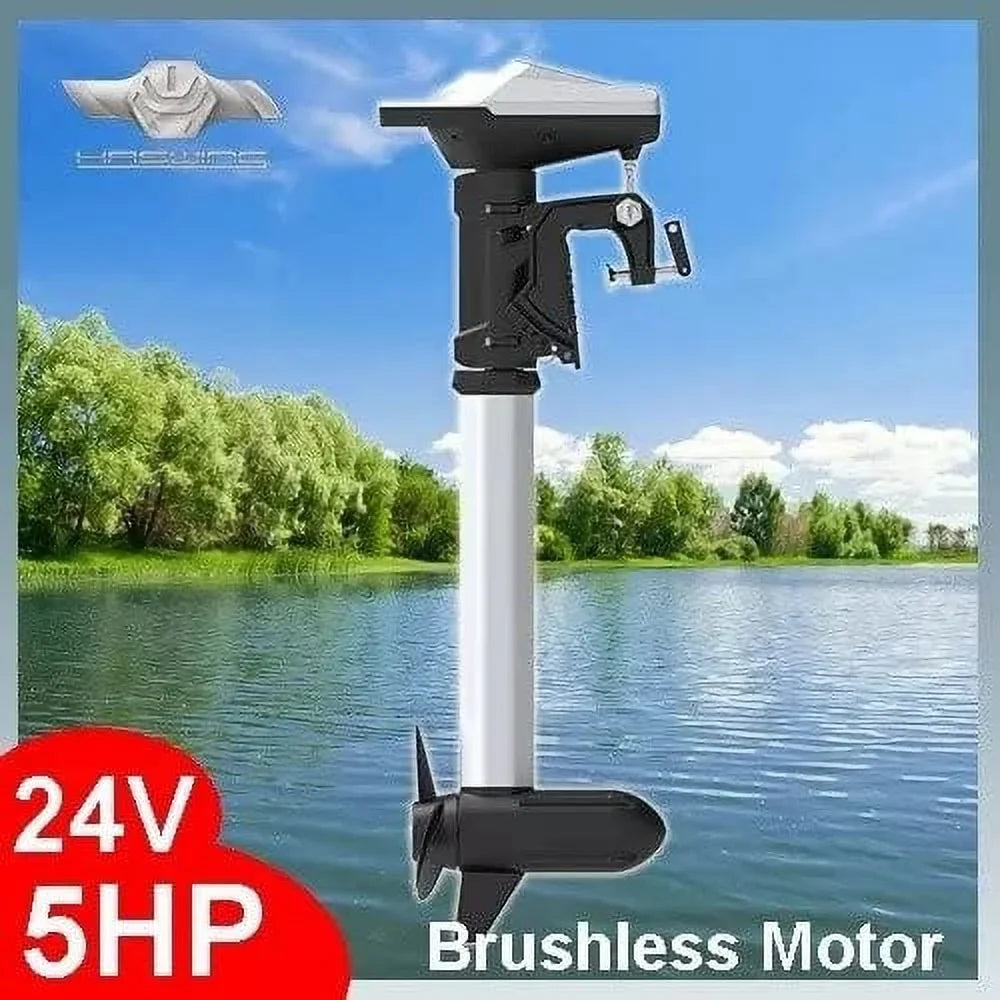 Adjustable Speed Shaft Fishing 5.0 with Inch Stepless HASWING F Power Brushless Freshwater Lanyard Electric 31.5 Boat – Saltwater 24V Ventura Safety HP 5 Trolling Control and Motor