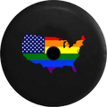 Jeep America 2019 Camera 2018 United Backup States Spare Inch LGBTQ of for Tire RV Cover Gay Wrangler JL Map Flag 32